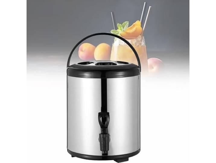 Kaffeemaschine, 12L Kaffeeurnenspender aus Stahl(Black,12L)