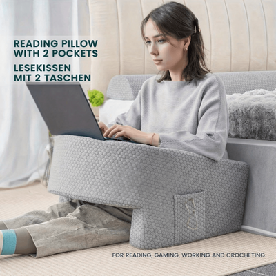 HomeDecorAndMore LLC ComfyArm Desk Pillow, Ergonomic Support & Plush Comfort grey