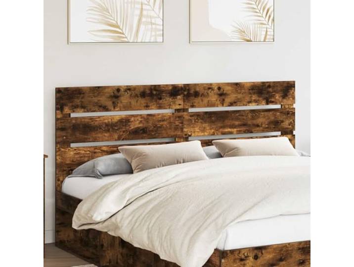 Modernes rechteckiges Kopfteil aus Holzwerkstoff in Räuchereiche minimalistisches Design mit geraden Linien, einfache Reinigung und Montage, passend für verschiedene