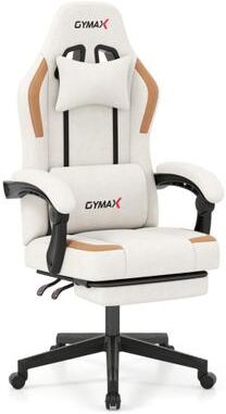 Costway Ergonomic Video Game Chair with Headrest for Home Office-Beige