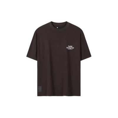 T-Shirt ANOTHER COTTON LAB "Another Cotton Lab SRC Washed T-Shirt", Damen, Gr. XXL, washed chocolate, 100% Baumwolle, bedruckt, oversize, Rundhals, Shirts T-Shirt