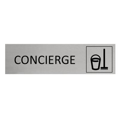 CombiCraft Aluminium Türschild Concierge 165x45mm mit 3M-Tape zur Befestigung, einfache Kennzeichnung von Räumen und Bereichen