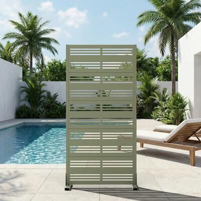 Dovelina Outdoor Privacy Screen Metal Privacy Screen Panel Free Standing