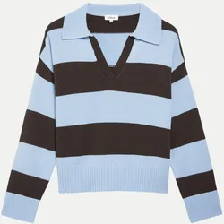 Strickpullover mit Streifenmuster Blau 44