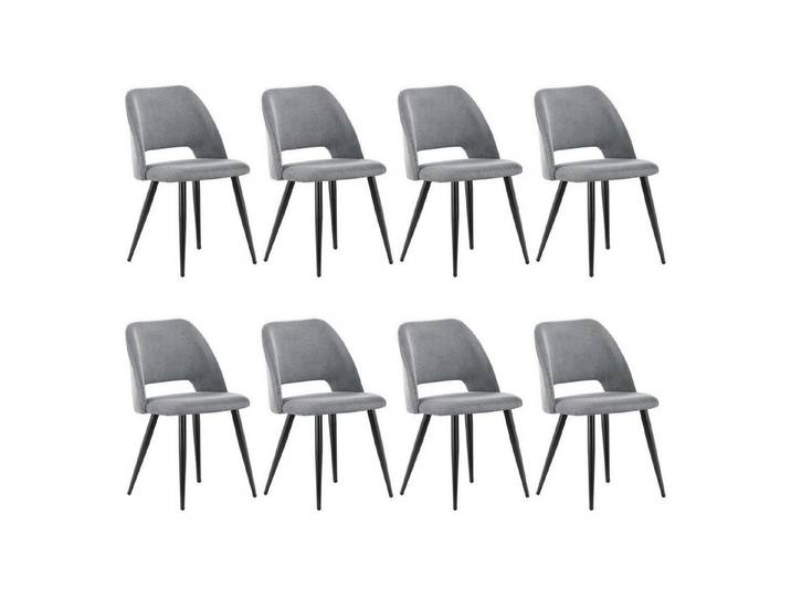 LuxusKollektion Esszimmerstuhl Esszimmerstühle 8er Set Cord Grau (8 St)