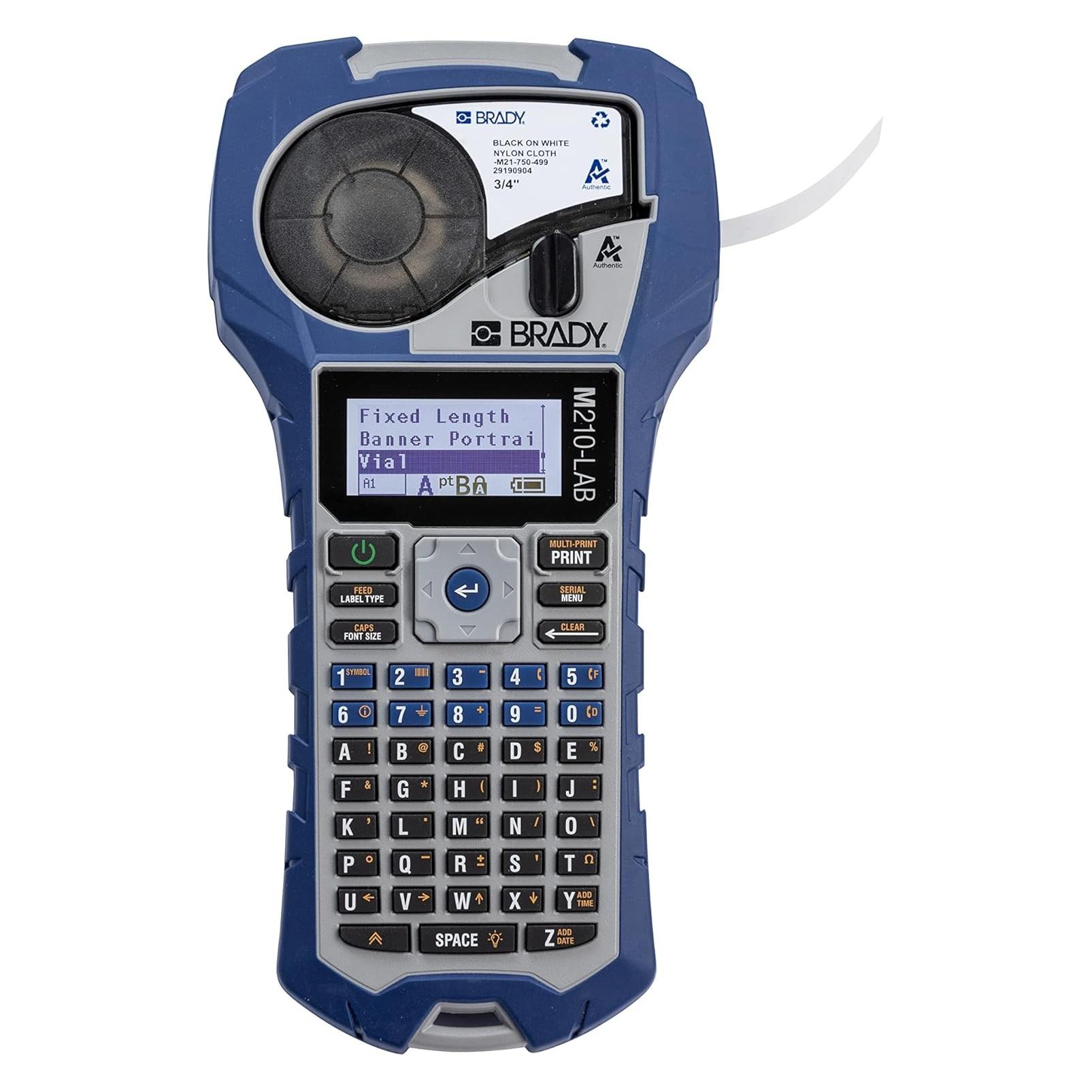 Brady M210-LAB Etikettendrucker, Kartonverpackung, mobiles Beschriftungsgerät, Endlos- und Etikett (M210-LAB)