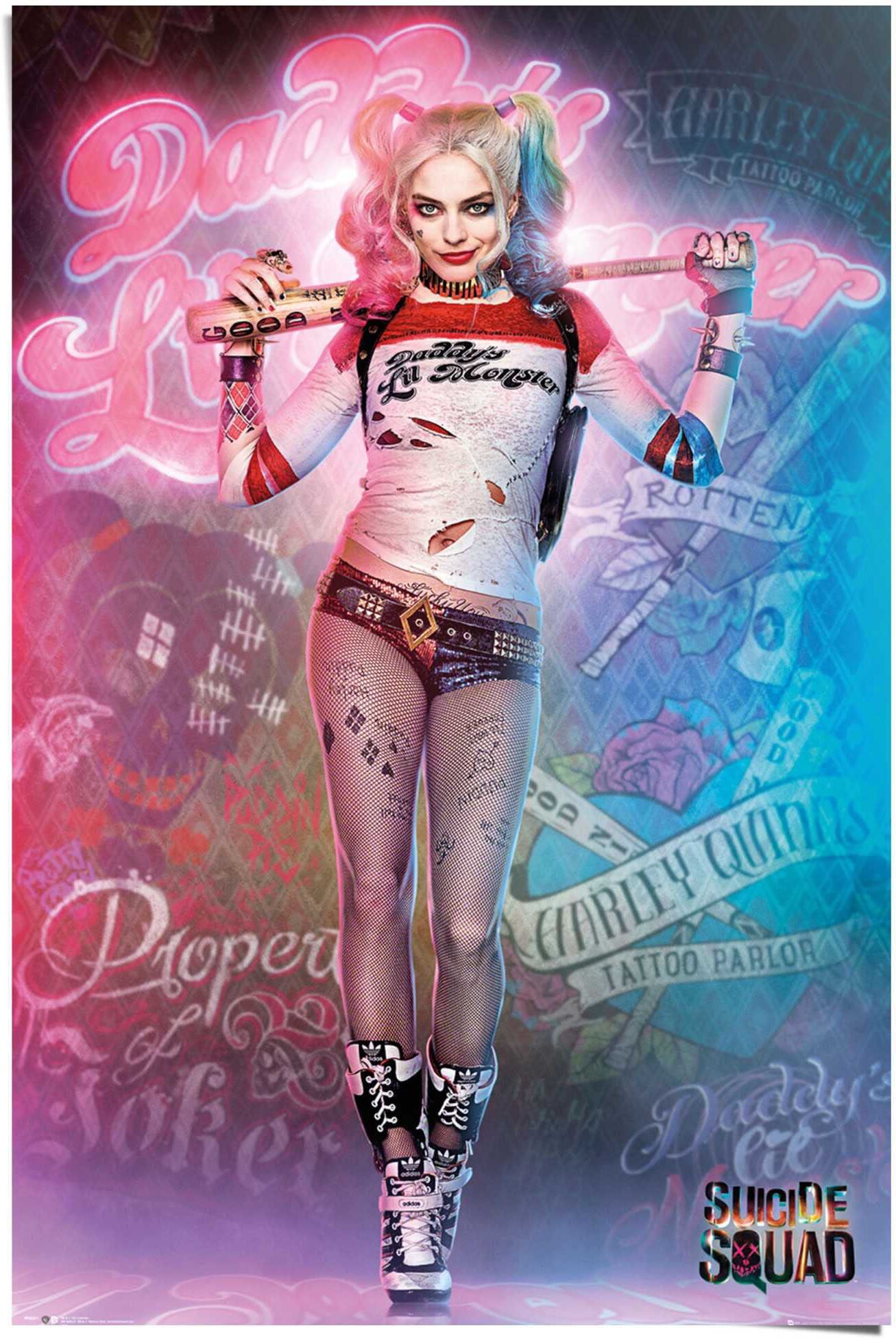 Reinders! Poster REINDERS "Suicide Squad Harley Quinn", rosa (farbe bild(er): rosa), B:61cm H:91,5cm, Papier, Bilder, Poster