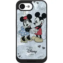 Nivocase Handyhülle für Apple iPhone 16e Hülle NIVOpure Case Schwarz Disney Vintage (Apple iPhone 16e), Smartphone Hülle, Schwarz