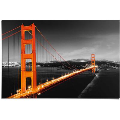 Poster REINDERS "San Fransisco Golden Gate Brücke", orange (farbe bild(er): orange), B:91,5cm H:61cm, Papier, Bilder, Poster