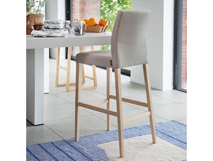 HABITAT - Tabouret haut de bar en tissu - Gris - Eleonora