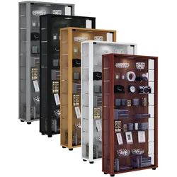 VCM, Vitrine + Buffetschrank, Sammel Stand Vitrine Holz Glas Lumo Maxi (59 x 18 x 113 cm)