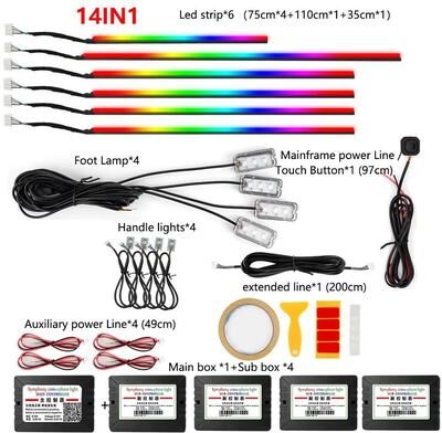 Inspire Essentials RGB Symphony Car Ambient Light Interior LED Strip Kit 9