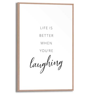Poster REINDERS "Laughing", schwarz (farbe bild(er): schwarz, weiß), B:20cm H:30cm T:1,6cm, MDF, Bilder, Poster