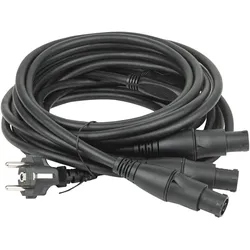 DAP Schuko to powerCON TRUE1 TOP split 3-way 3 m