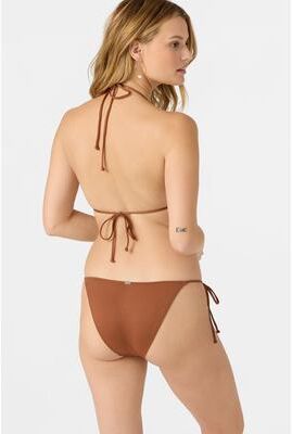 O'Neill s Saltwater Solids Rib Maracas Medium Bikini Bottoms in Rustic Brown, Size 2XL, Elastane/Polyamide
