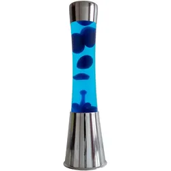 Fisura, Tischlampe, Lavalampe chrom/blau (E14)