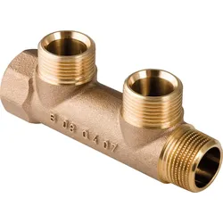 Verteiler Geberit 2-fach DN20(3/4")xDN20(3/4") Eurokonus Rotguss