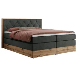 BOXSPRINGBETT VENETO KING 140/200 Dunkelgrau Struktur - H3