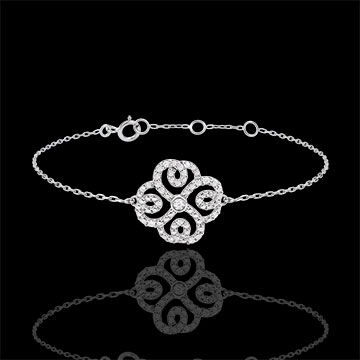 Edenly Armband SolitÃ¤r Schicksal - WeiÃŸgold und Diamanten -Verspielter Klee