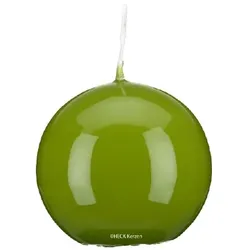 Kopschitz Kerzen Kerzen Kugelkerzen Klarlack Hochglanz Limonegrün, Ø 60 mm, 16 Stück