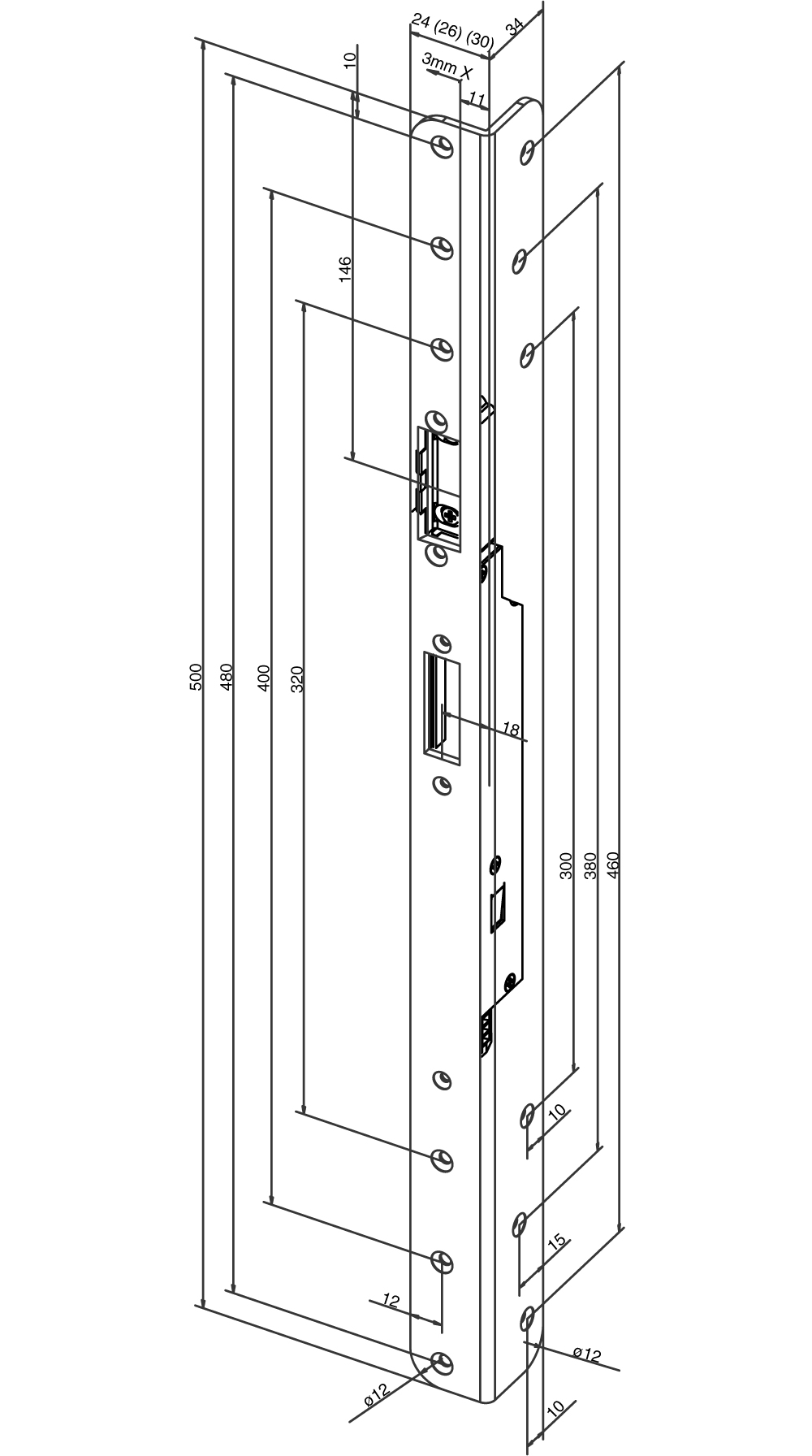 ASSA ABLOY Fluchttüröffner effeff mit Winkelschließblech MEDIATOR 65 65-----64A35E95