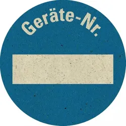 Dreifke® Inventaretikett Geräte-Nr., blau, Graspapier, selbstklebend, Ø 30mm, 18/Bogen