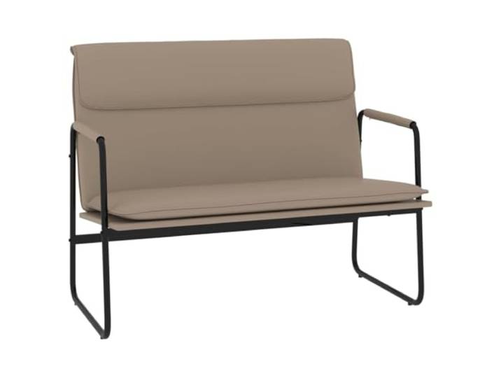 hliofuir Sitzbank Kunstleder Polsterbank Metallgestell 100x64x80 cm Bequeme Ruhezone für Flur oder Schlafzimmer dank geneigter Rückenlehne, weicher Schaumstofflage und stabiler O-Kufen.