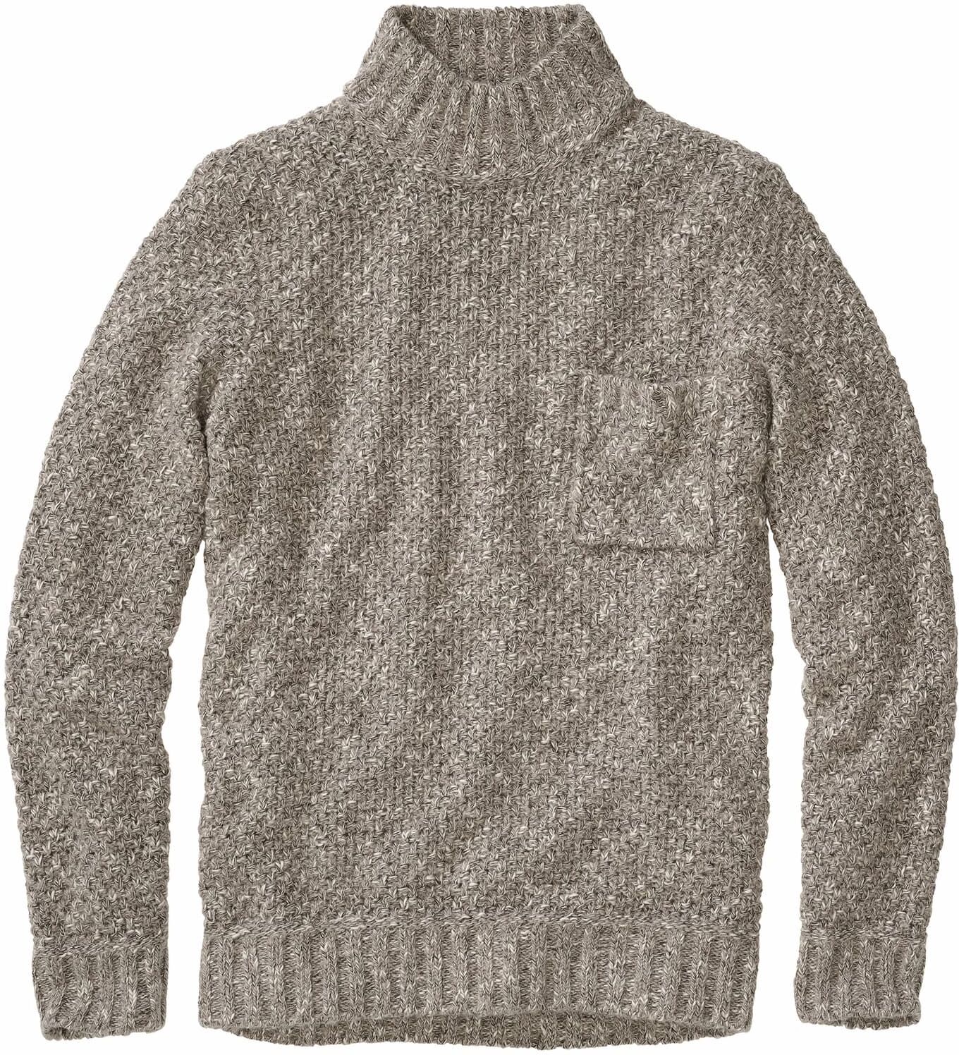 noch offen Nebelgeflecht-Mockneck Braun 58