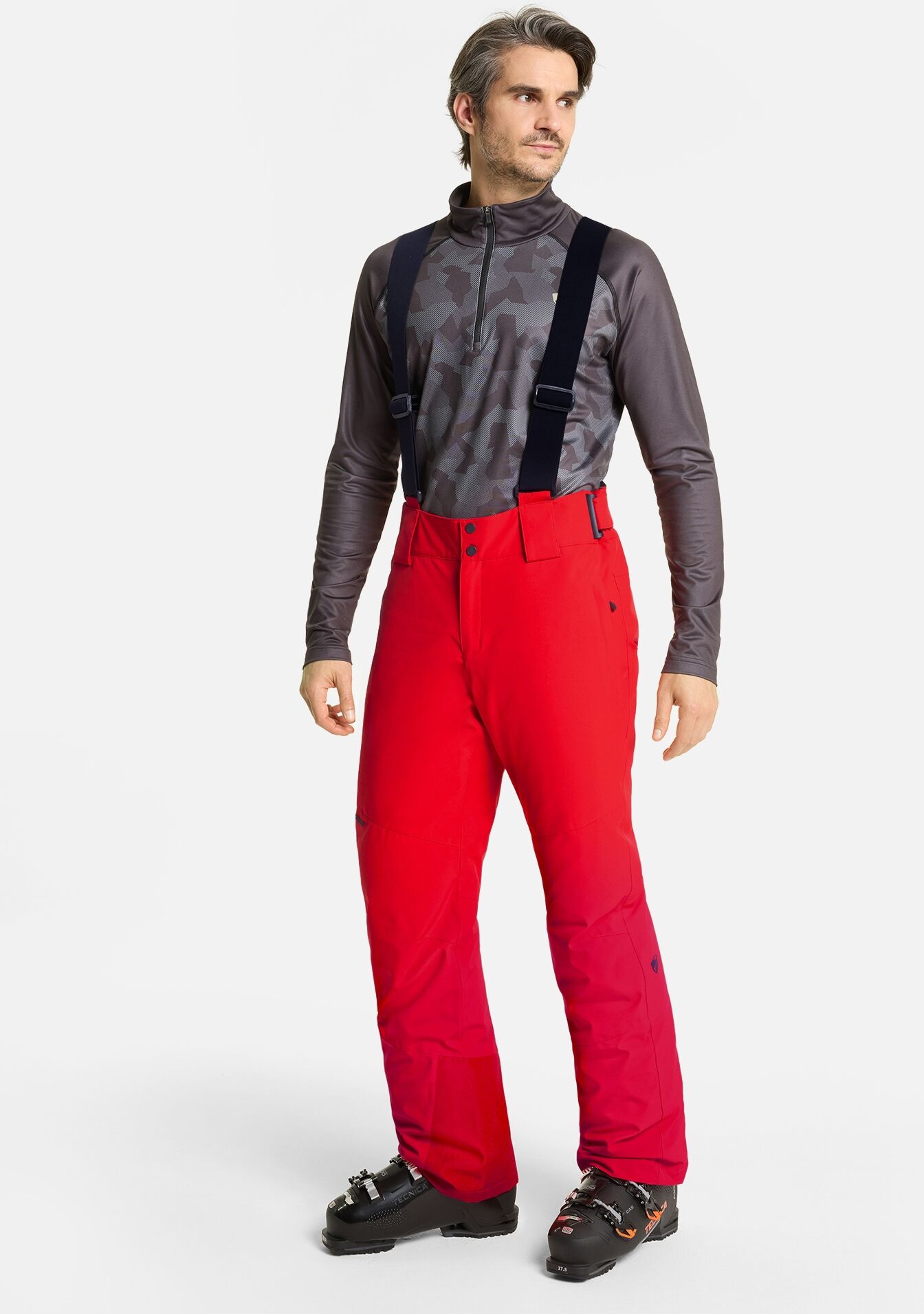 Skihose ZIENER "TAZLIN-Z AQUASHIELD HERREN", Herren, Gr. 50, EURO-Grössen, rot, Obermaterial: 100% Polyester. Futter: 100% Polyamid. Wattierung: 100% Polyester, Hosen Skihose, wasserdicht, winddicht, atmungsaktiv, elastisch, abnehmbare Träger rot 50, EURO