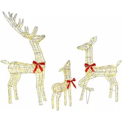 vidaXL, Weihnachtsbeleuchtung, Rentiere Familie 3 pcs Warmweiss 128 cm PET