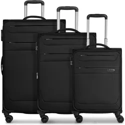 Worldpack Chicago Kofferset mit Dehnfalte, Koffer, Schwarz