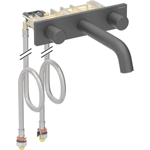 Geberit ONE Waschtisch-Armatur rundes Design Wandmontage 2 Griffe 116464141
