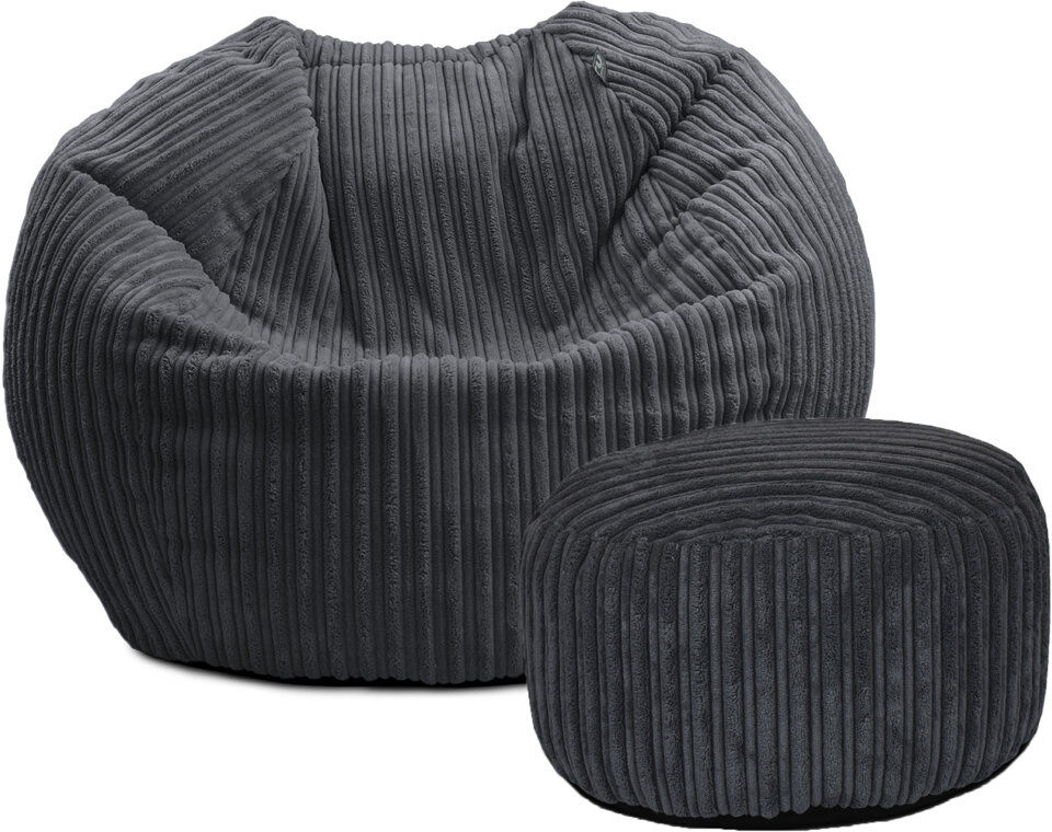 Isabelle & Max rucomfy Beanbags Slouchbag Large Corduroy Bean Bag Chair - Adult Bean Bag with Filling - Home Furniture Seating for Living Room or Bedroom - Machine W Mustard 60cm H x 80cm W x 60cm D