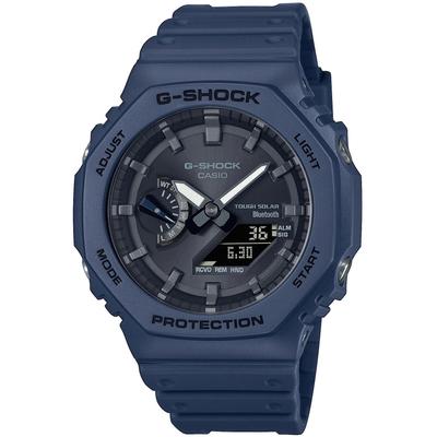 Smartwatch CASIO G-SHOCK "GA-B2100", blau (graublau, blau), Smartwatches, Herren, Smartwatch, Solaruhr, Armbanduhr, Herrenuhr, Stoppfunktion, Weltzeit