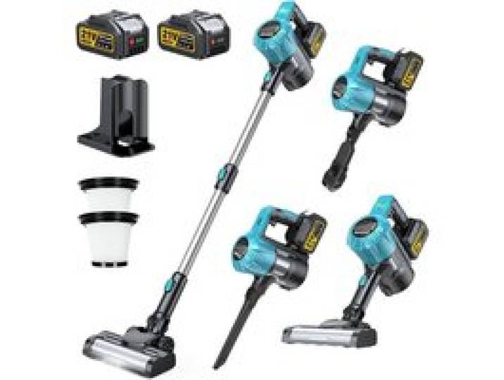 Aspirateur Balai Sans Fil 55KPa/650W 70Min Moteur Sans Balais Bac 1 6L Anti-Enchevêtrement Autoportant 3 Embouts