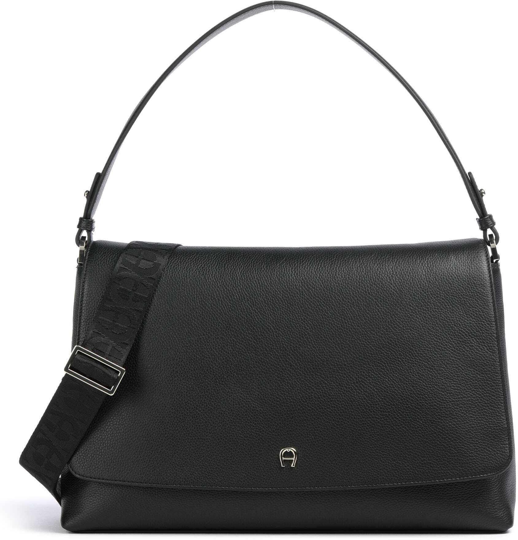 Aigner Zita M Schultertasche aus Leder, schwarz