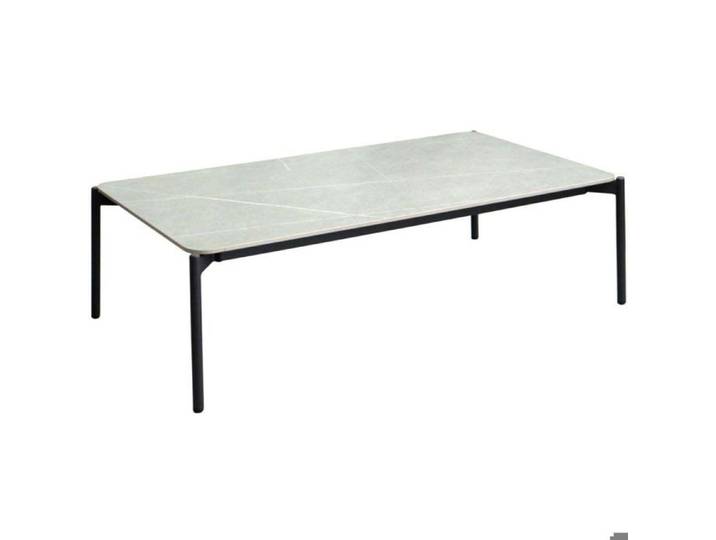 Table basse de jardin plateau céramique Ambiance graphite et gris