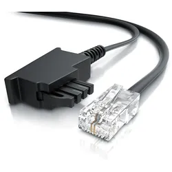 CSL - Internet Kabel Routerkabel - TAE-F Stecker auf RJ45 Stecker - 50m - Internetkabel - Router an die Telefondose, TAE - schwarz