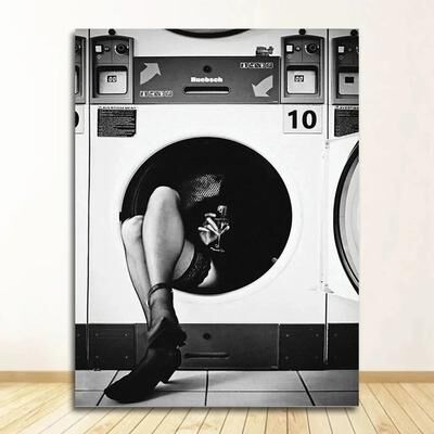 Inspired Finds Vintage Fashion Perfume Canvas Wall Art For Elegant Home & Room Decor laundromat Seduction 15.75x19.69in Unframed