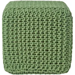 STRICK-POUF tannengrün, Sitzwürfel 35/35/35 cm