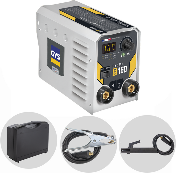 Gys Gysmi E160 - Poste à souder inverter (MMA) - Kit avec mallette - Courant continu (CC)