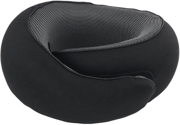 Inspire Essentials TravelEase Memory Foam U Shaped Neck Pillow For Sleep And Support black