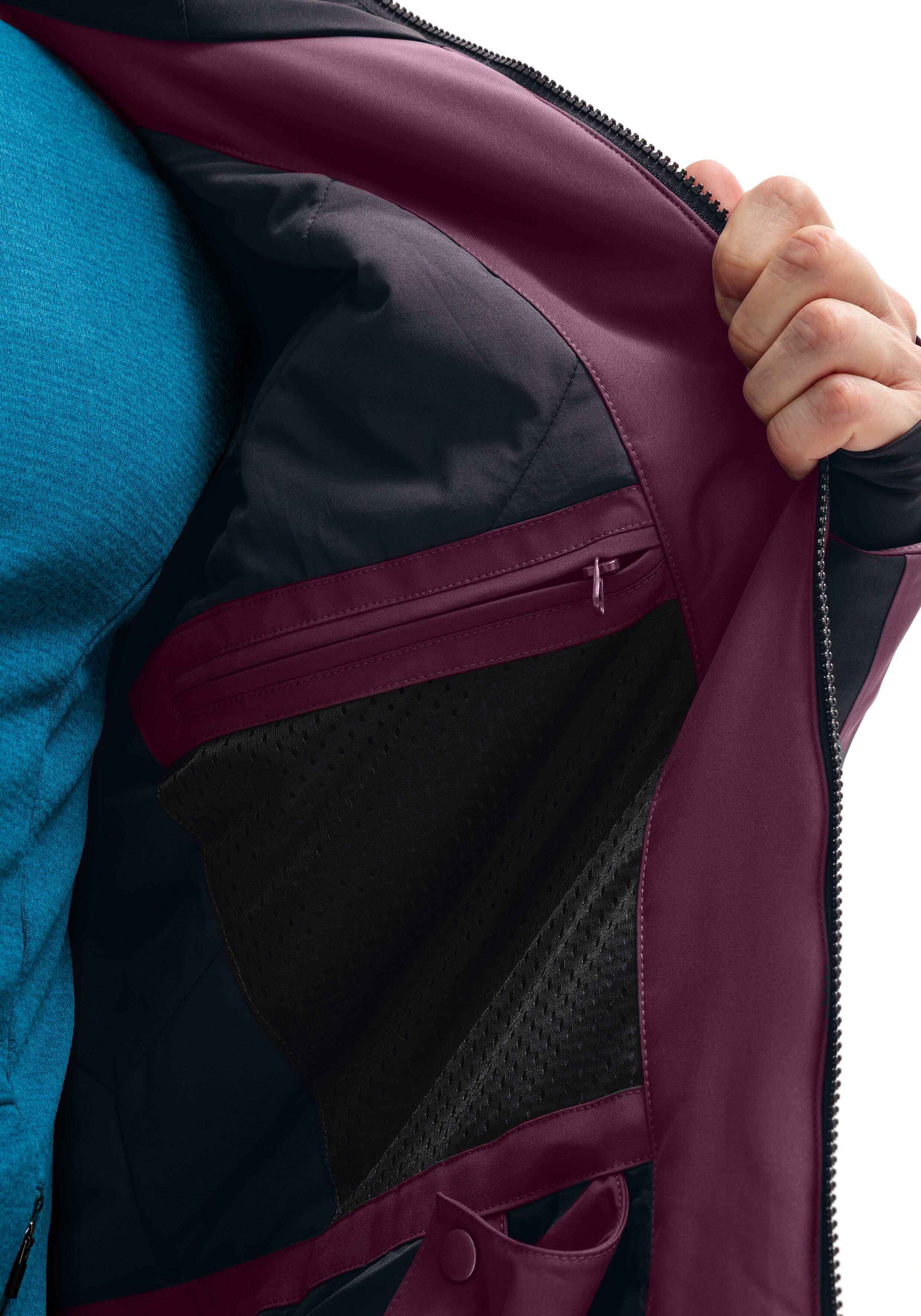 Skijacke MAIER SPORTS "Ovindoli M", Herren, Gr. 58, purpurviolett, 100% Polyester, Jacken Skijacke, Herren Winterjacke wattiert u. wasserdicht purpurviolett 58