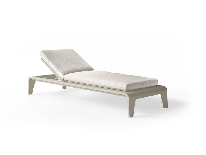 Suns Basta Lounger Aluminium/Teak Wasserabweisendes Gewebe