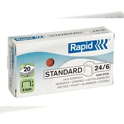 Rapid Heftklammern 24/6mm Standard verkupfert 1000 Stück