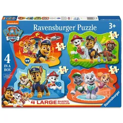 Ravensburger Puzzle - Ravensburger Kinderpuzzle 03028 - Helden mit Fell -  4 Large Shaped PAW Patrol Puzzle