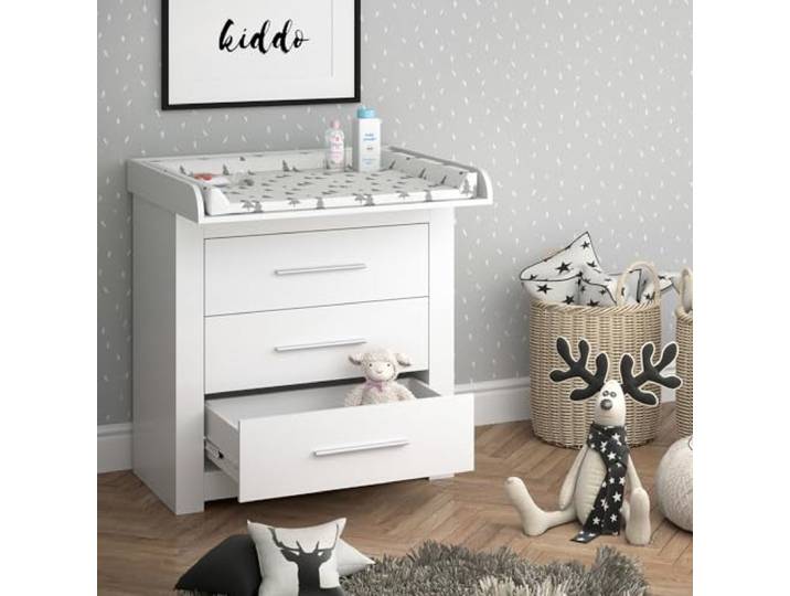Vicco Wickelkommode Miro, Weiß, 86.6 x 86.5 cm umbaubar zur Kommode durch abnehmbaren Wickelaufsatz
