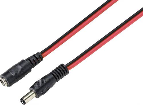TRU COMPONENTS TC-9556668 Niedervolt-Anschlusskabel Niedervolt-Stecker - Niedervolt-Buchse 5.5mm 2.1mm 3.00m 1St.