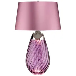 Designleuchte Beistellleuchte Tischlampe LED pflaume Glas Schlafzimmer H 74 cm