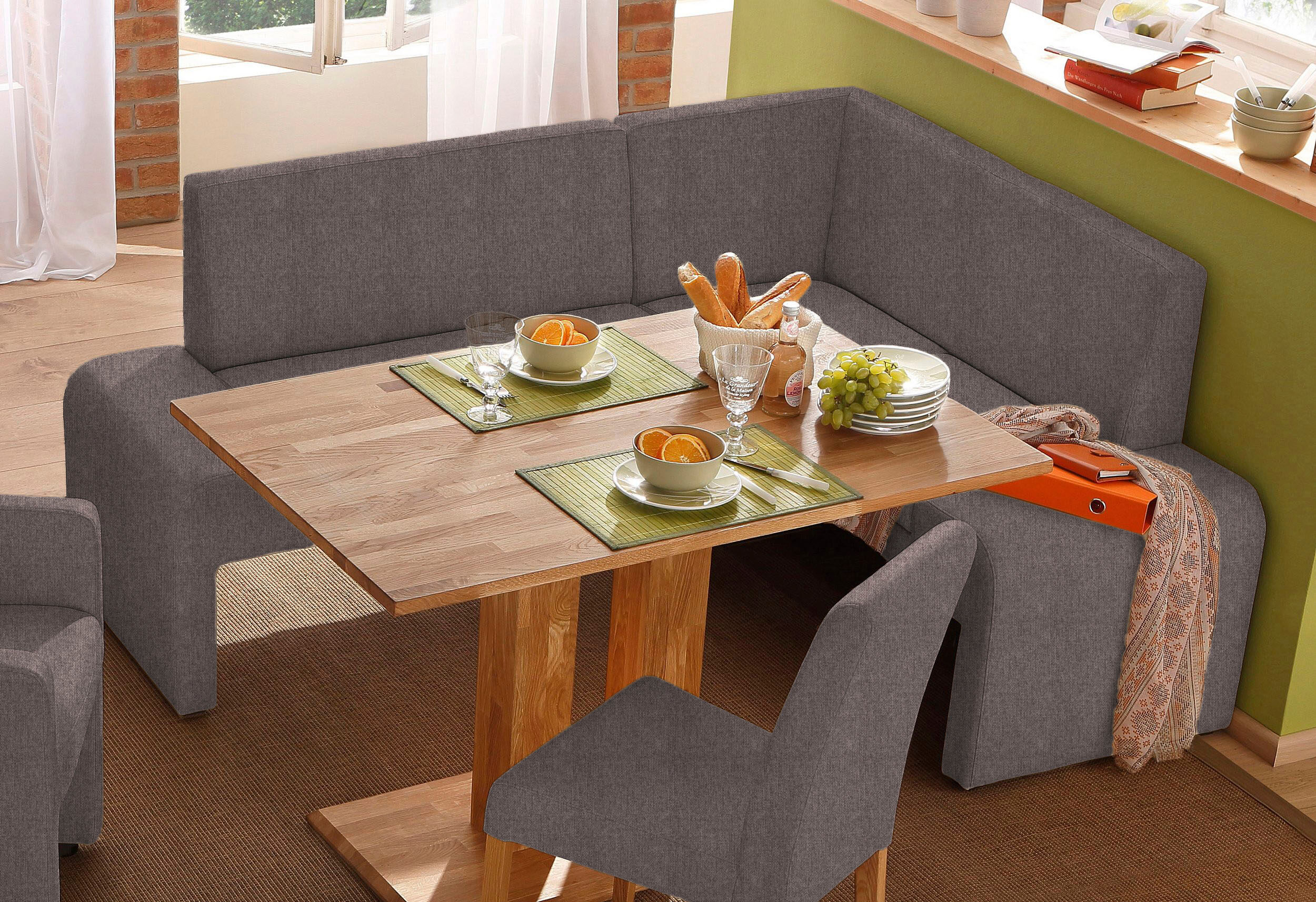 Eckbank HOME AFFAIRE "Bologna", braun (dunkelbraun (capulet 4007)), B:200cm H:84cm T:160cm, Sitzbänke, Eckbank